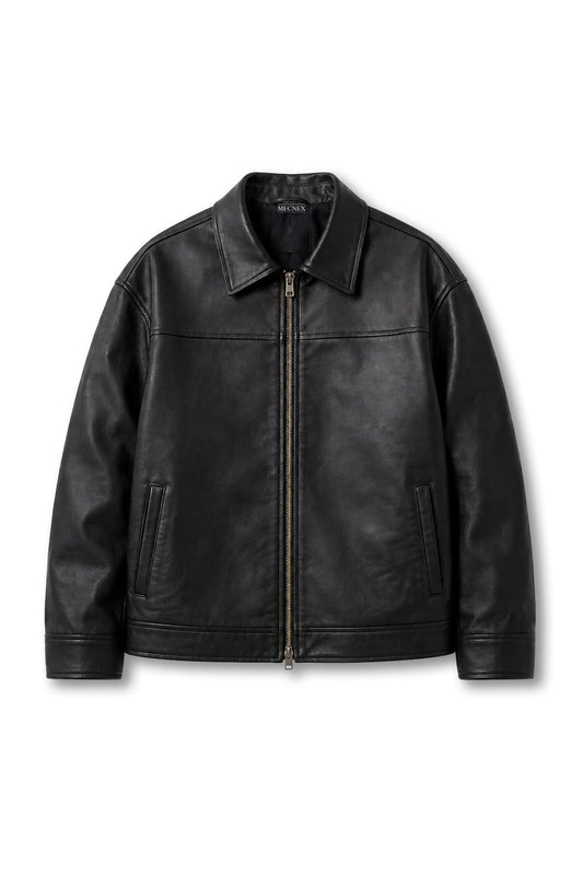 BOXY FIT LEATHER JACKET