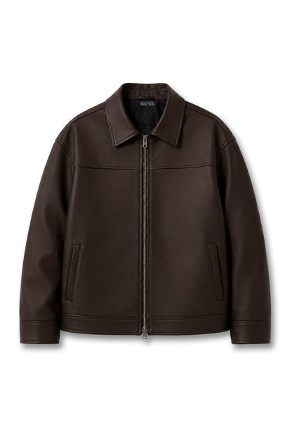 BOXY FIT LEATHER JACKET